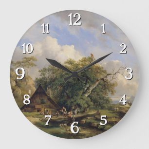 Landschaft bei Gutenstein – Dominik Schufried Large Clock
