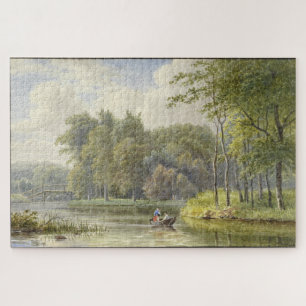 Landschap met Figuren in een Roeibootje Vintage Jigsaw Puzzle