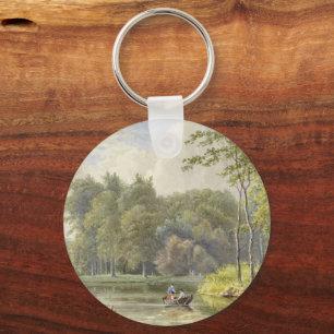 Landschap met Figuren in een Roeibootje Vintage Key Ring