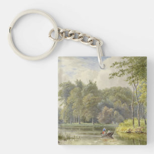 Landschap met Figuren in een Roeibootje Vintage Key Ring