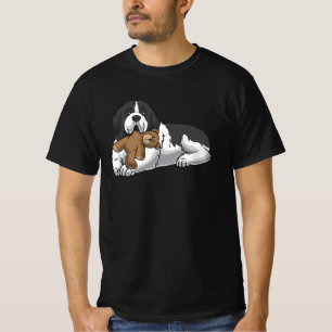 Landseer Dog With Stuffed Animal And Hearts T-Shirt