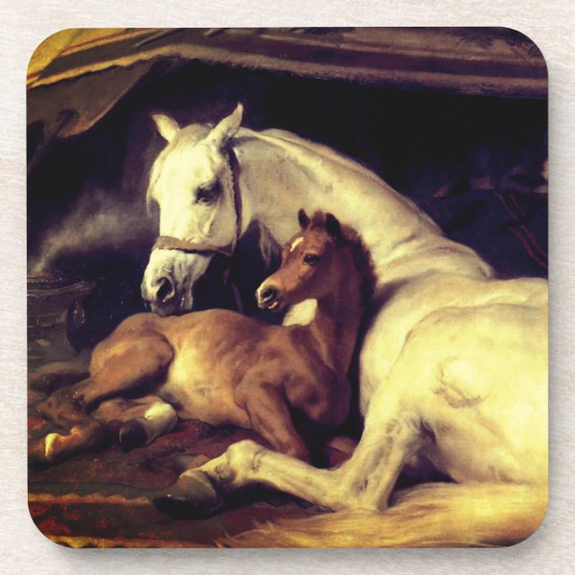 Landseer Horses Coaster (Front)