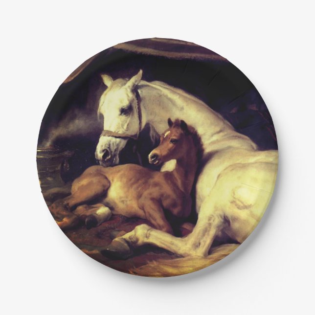 Landseer Horses Paper Plate (Front)