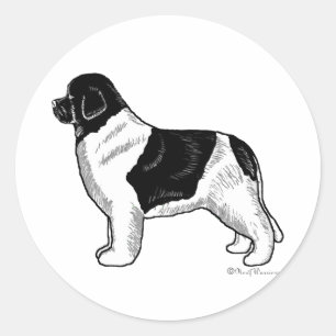 Landseer Newfoundland Classic Round Sticker