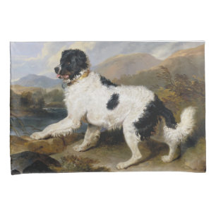 Landseer Newfoundland Dog (Black and White Animal) Pillowcase