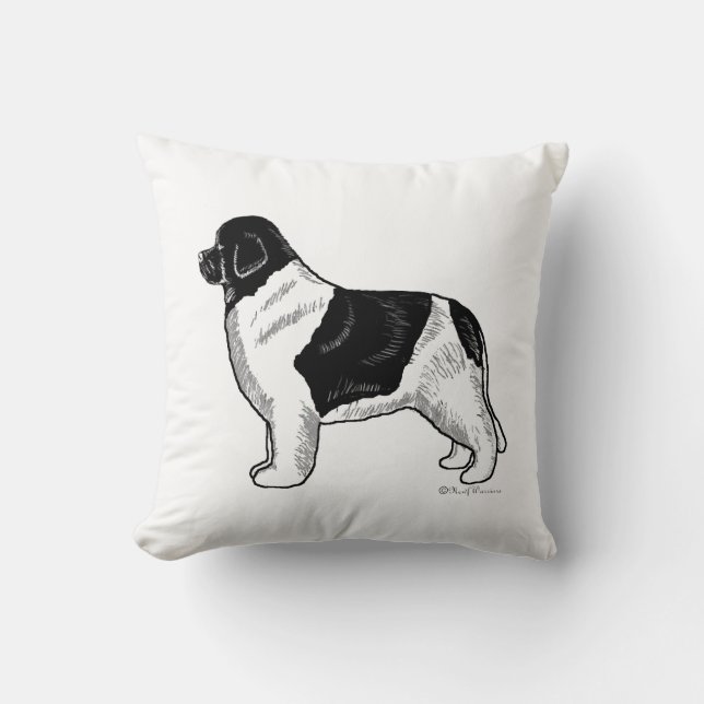 Landseer Newfoundland Dog Pillow (Front)