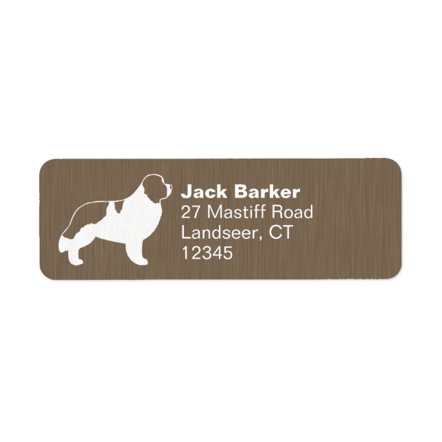 Landseer Newfoundland Dog Return Address Labels (Front)