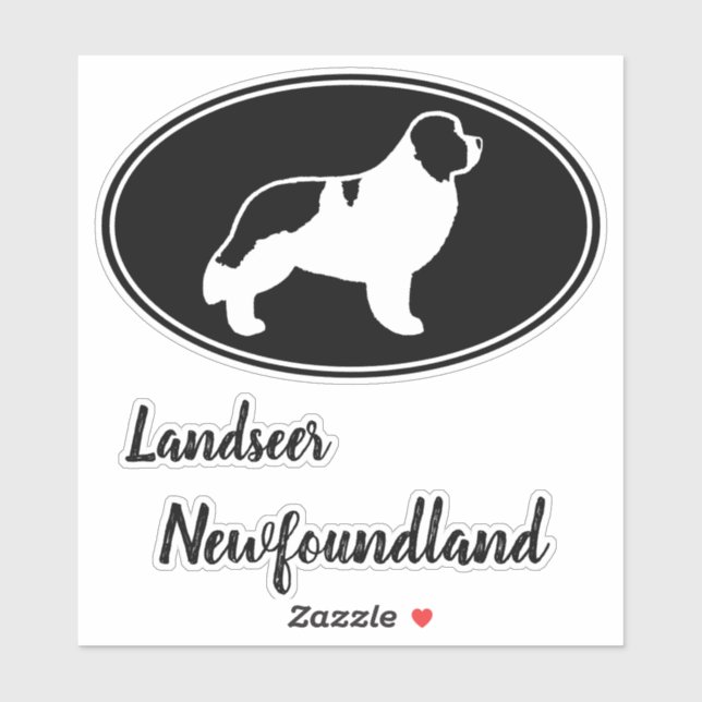 Landseer Newfoundland Dog Silhouette Sticker (Sheet)