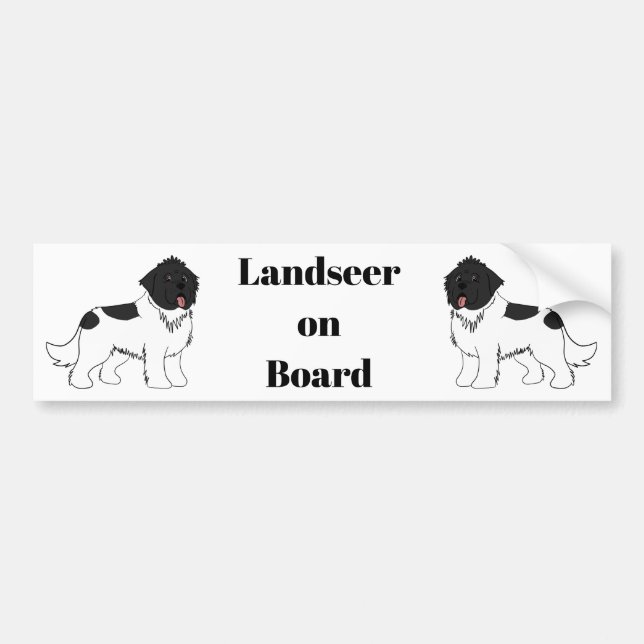 "Landseer On Board" Landseer Newfoudland Bumper Sticker (Front)