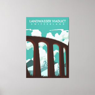 Landwasser Viaduct Switzerland T-Shirt Canvas Print