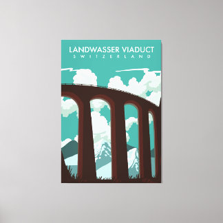 Landwasser Viaduct Switzerland T-Shirt Canvas Print
