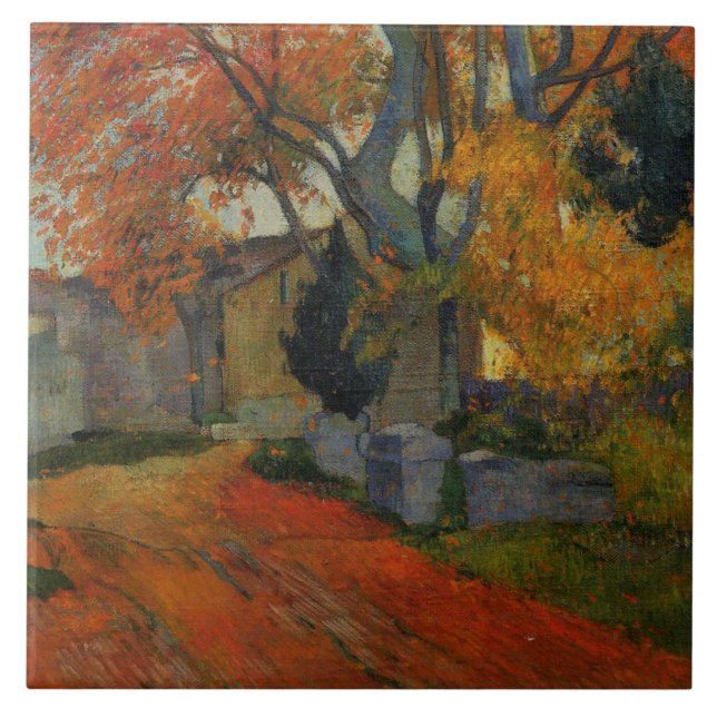 Lane at Alchamps Arles by Paul Gauguin Tile (Front)