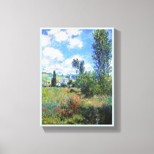 Lane in  Poppy Fields Saint-Martin Claude Monet Canvas Print (Front)