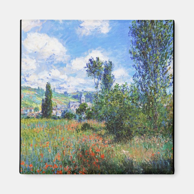 Lane in  Poppy Fields Saint-Martin Claude Monet Magnet (Front)