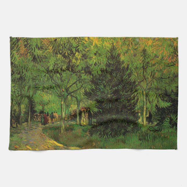 Lane in Public Garden, Arles by Vincent van Gogh Tea Towel (Horizontal)