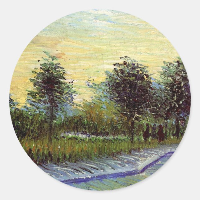 Lane in Voyer d'Argenson Park by Vincent van Gogh Classic Round Sticker (Front)