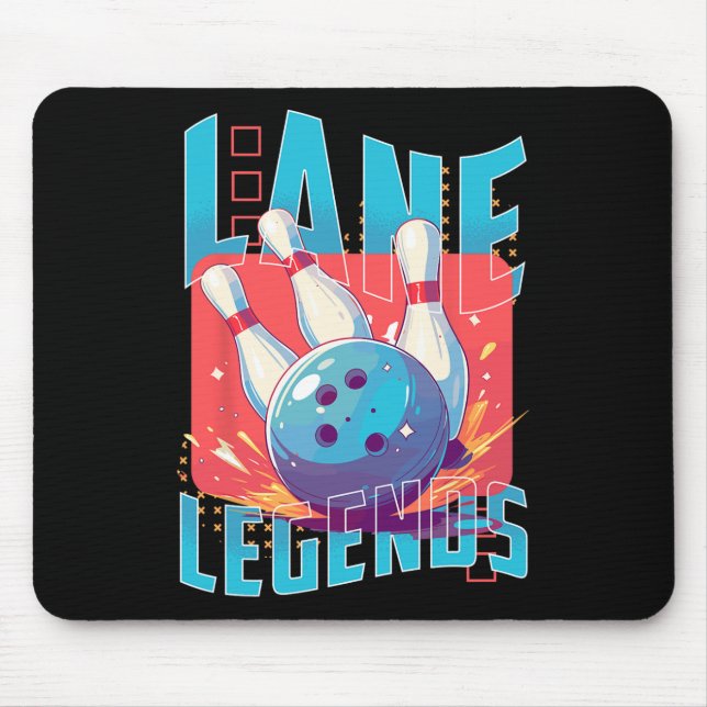 Lane Legends Bowling Sports Design  Mouse Mat (Front)