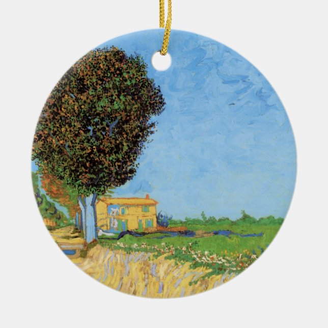 Lane Near Arles by Vincent van Gogh Ceramic Tree Decoration (Front)