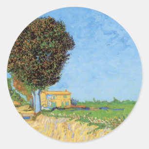 Lane Near Arles by Vincent van Gogh Classic Round Sticker