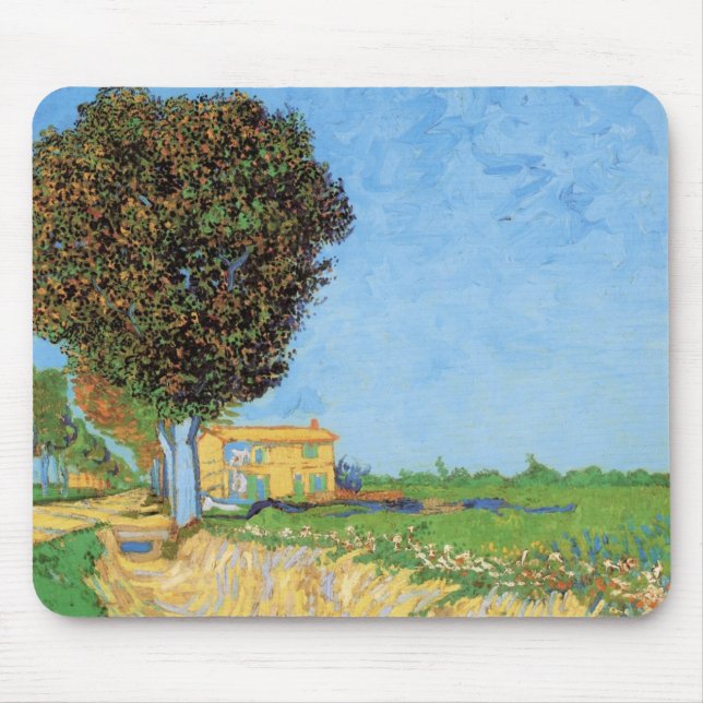 Lane Near Arles by Vincent van Gogh Mouse Mat (Front)