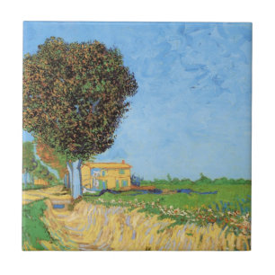 Lane Near Arles by Vincent van Gogh Tile