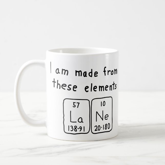 Lane periodic table name mug (Left)