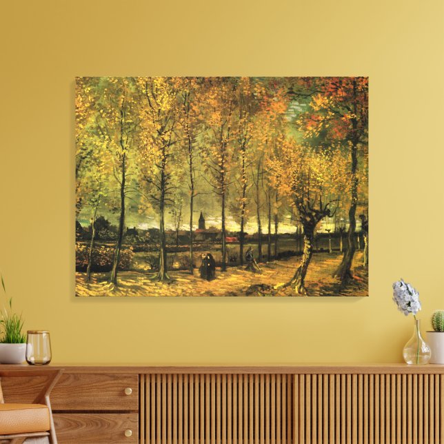 Lane with Poplars by Vincent van Gogh Canvas Print (Insitu(LivingRoom))