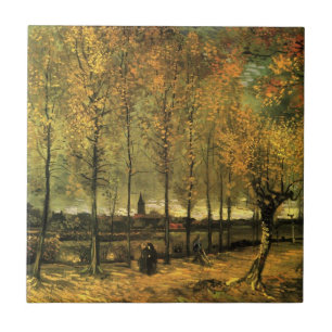 Lane with Poplars by Vincent van Gogh Tile