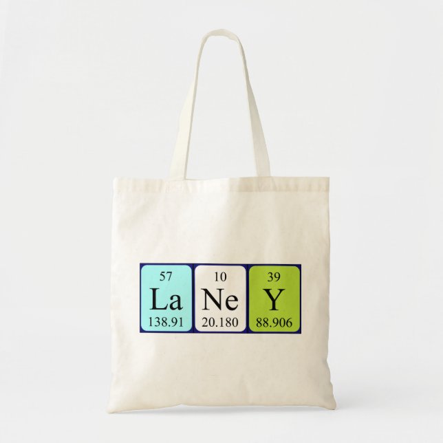 Laney periodic table name tote bag (Front)
