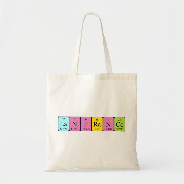 Lanfranco periodic table name tote bag (Front)