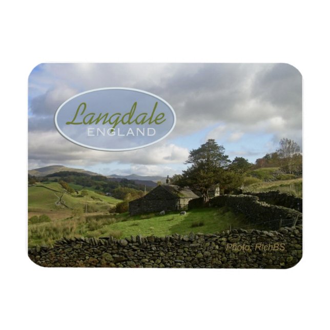 Langdale England Travel Souvenir Magnet (Horizontal)