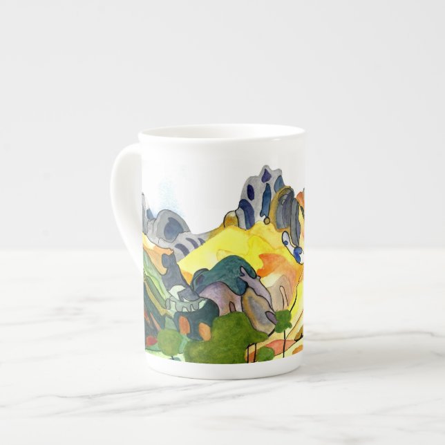 Langdale Pikes. Bone China Mug (Front Left)