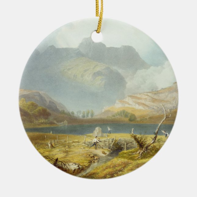 Langdale Pikes, from 'The English Lake District', Ceramic Tree Decoration (Front)