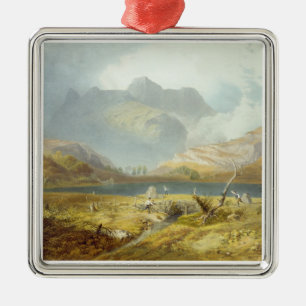 Langdale Pikes, from 'The English Lake District', Metal Tree Decoration