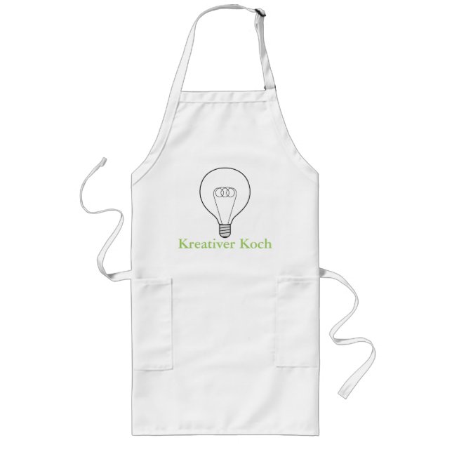 Lange Küchenschürze Kreativer Koch hellgrüner Text Long Apron (Front)