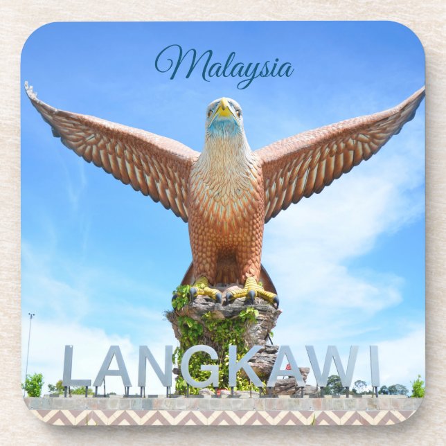 Langkawi Eagle Statue Landmark Malaysia Souvenir Coaster (Front)