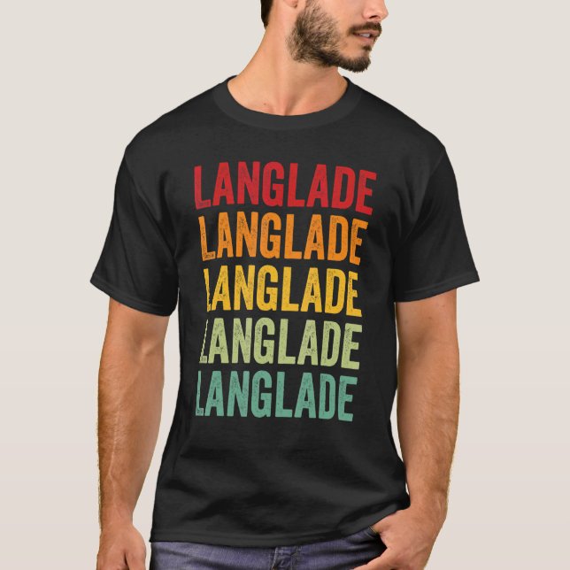 Langlade County Wisconsin Rainbow Text Design T-Shirt (Front)