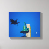 Langley Crow Light Post Blue Green Art