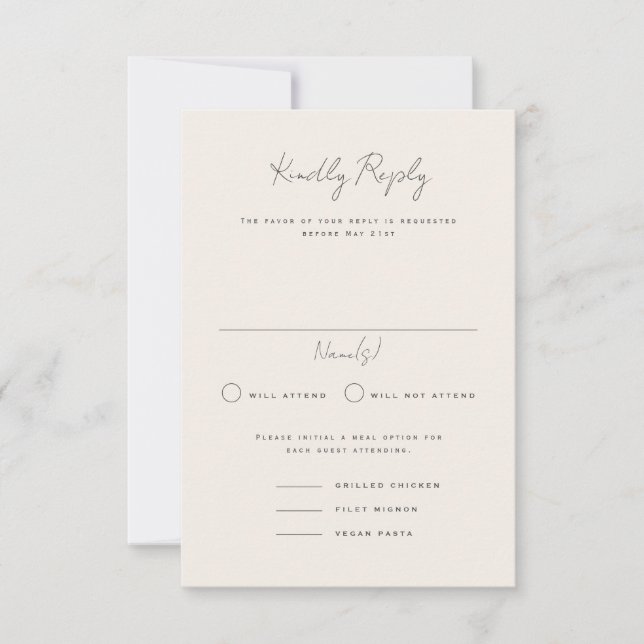Langley Portrait Wedding RSVP Card (Front)