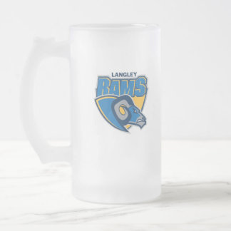 Langley Rams Glass Frosted Glass Beer Mug