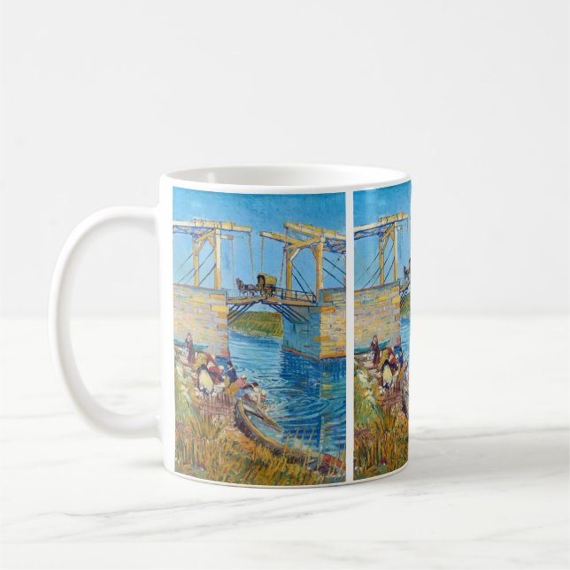 Langlois Bridge at Arles (1888) Vincent Van Gogh Coffee Mug (Left)