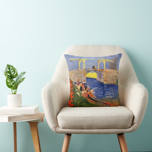 Langlois Bridge at Arles by Vincent van Gogh Cushion (Chair)