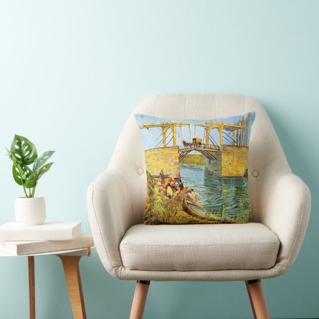 Langlois Bridge at Arles by Vincent van Gogh Cushion (Chair)