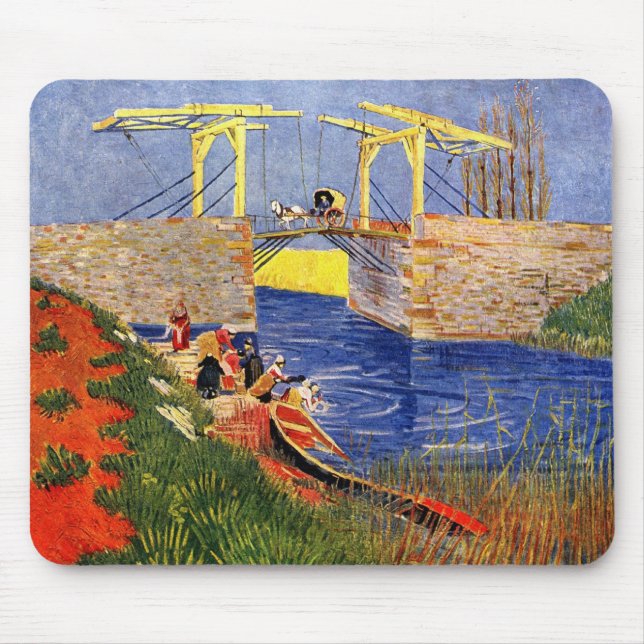 Langlois Bridge at Arles by Vincent van Gogh Mouse Mat (Front)