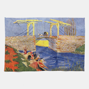 Langlois Bridge at Arles by Vincent van Gogh Tea Towel