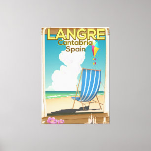 Langre, Cantabria Spain beach poster Canvas Print