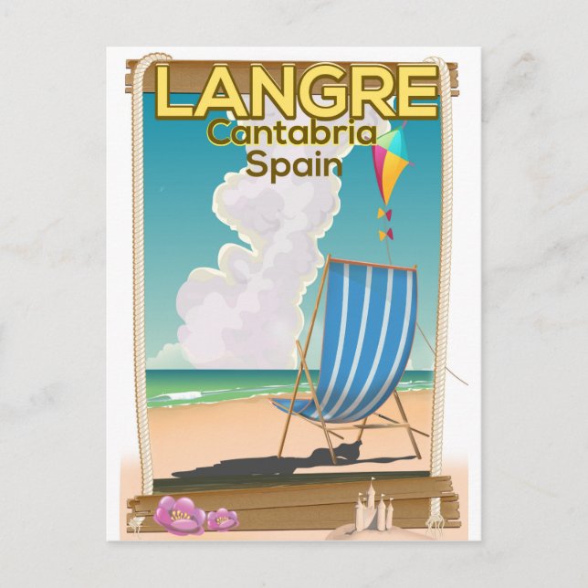 Langre, Cantabria Spain beach poster Postcard (Front)