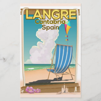 Langre, Cantabria Spain beach poster Stationery