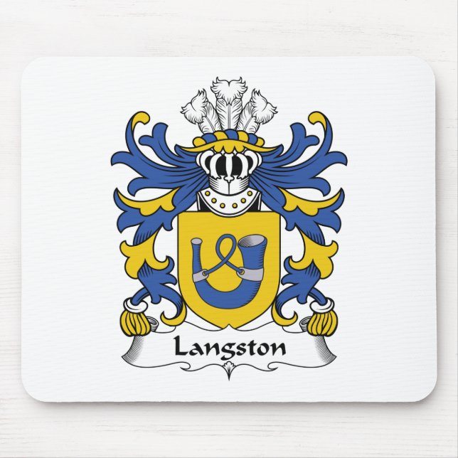 Langston Family Crest Mouse Mat (Front)