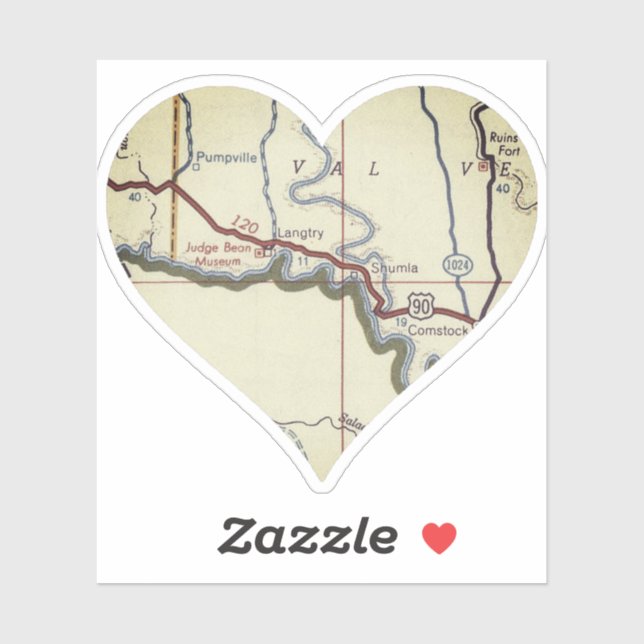 Langtry Texas Vintage Map (Sheet)